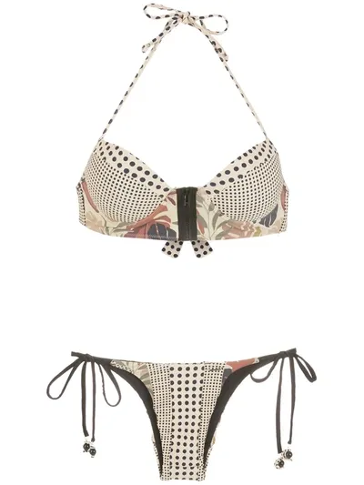 Amir Slama Polka-dot Print Bikini In Neutrals