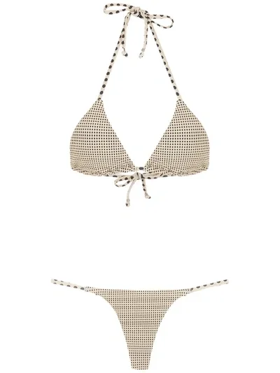 Amir Slama Polka-dot Print Bikini In Neutrals