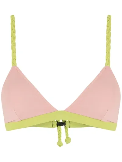 Clube Bossa Contrast-trim Triangle Bikini Top In Pink