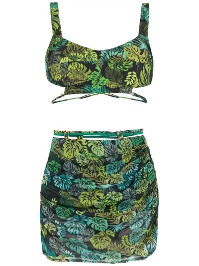 Amir Slama Tropical Print Beach Co-ord In Green