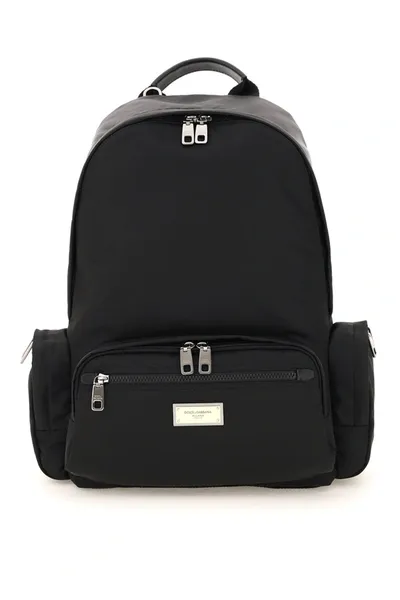 Dolce & Gabbana Nylon Backpack In Black