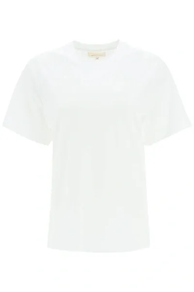 Loulou Studio Basic T-shirt With Logo Embroidery In White