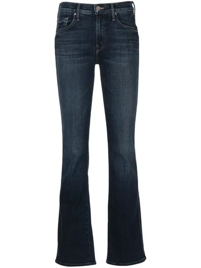 Mother Double Insider Sneak Bootcut Jeans In Blue