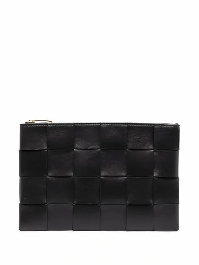 Bottega Veneta Medium Intrecciato Clutch Bag In Black