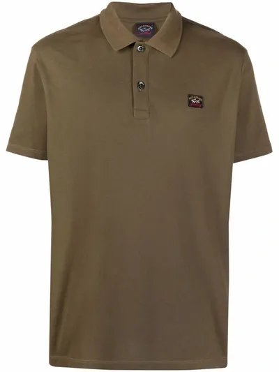 Paul & Shark Logo Patch Polo Shirt In Green