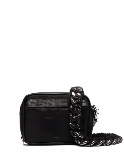 Kara Chain-link Strap Shoulder Bag In Schwarz