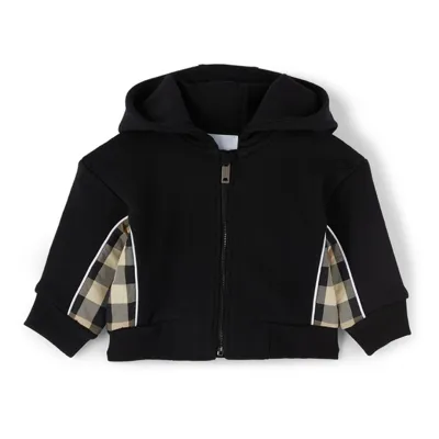 Burberry Baby Black Check Panel Hoodie