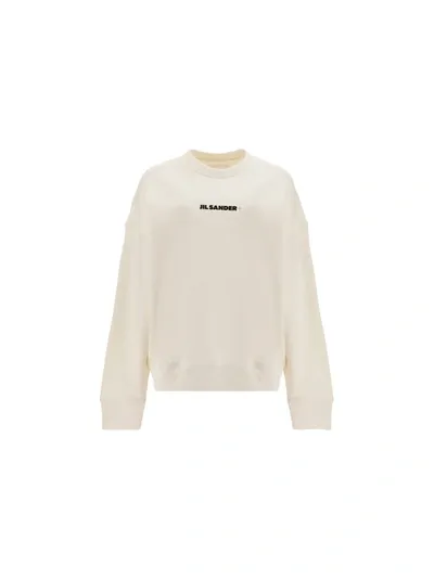 Jil Sander Logo Printed Sweatshirt In White