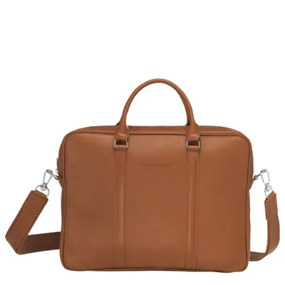 Longchamp Briefcase Xs Le Foulonné In Caramel