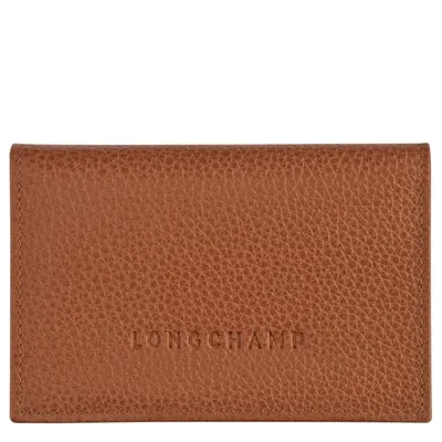 Longchamp Card Holder Le Foulonné In Caramel