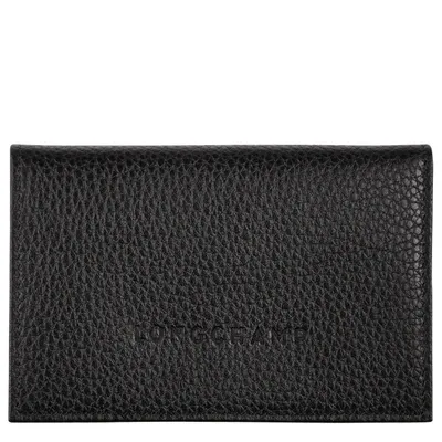 Longchamp Card Holder Le Foulonné In Black