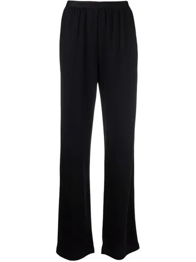 Styland Logo-waist Wide-leg Trousers In Black