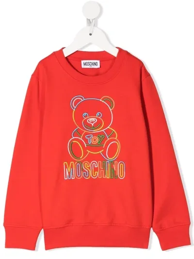 Moschino Kids' Teddy-embroidery Sweatshirt In Black