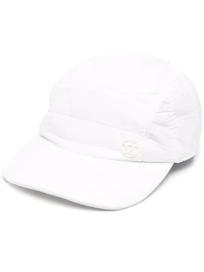 Maison Michel Padded Cotton Cap In White