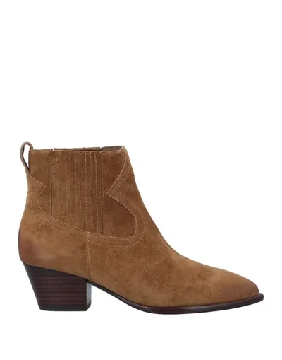 Ash Ankle Boots In Tan Suede