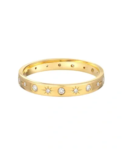 Zoe Lev 14k Yellow Gold Diamond Starburst Ring