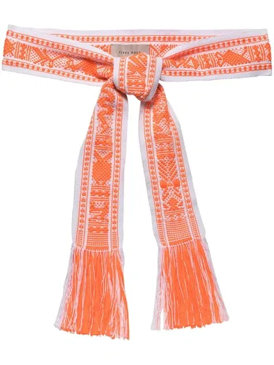 Pippa Holt Embroidered-design Belt In Orange