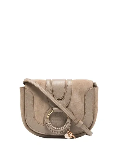 See By Chloé Hana Textured-leather And Suede Shoulder Bag In Neutrals