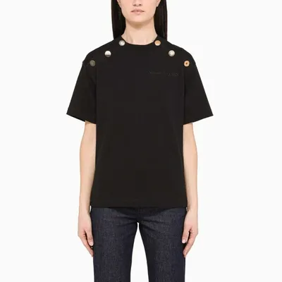 Alexander Mcqueen Black T-shirt With Buttons