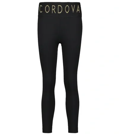 Cordova Signature Ribbed Intarsia Stretch-knit Leggings In Onyx