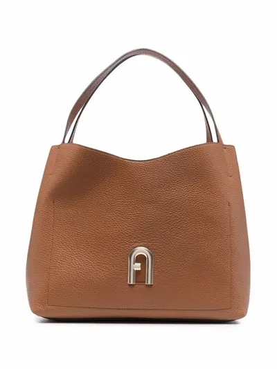 Furla Large Primula Tote Bag In Brown