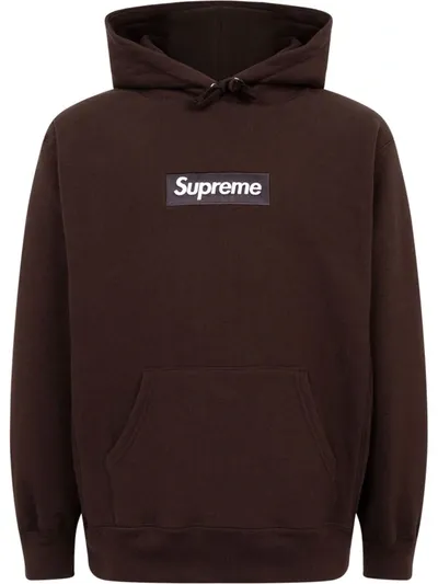 Supreme Box Logo Hoodie In Brown