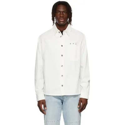 Off-white Caravaggio Graphic-print Regular-fit Denim Shirt In White