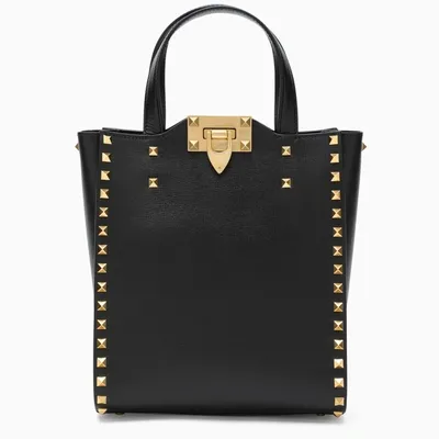 Valentino Garavani Black Rockstud Alcove Tote Bag