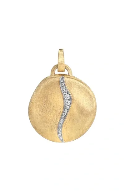 Marco Bicego 18k Jaipur Yellow And White Gold Large Pendant With Diamond Pave Accent In Yellow White Gold