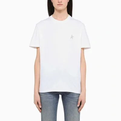 Golden Goose White Crewneck T-shirt With Star Print