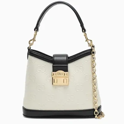 Gucci White/black Gg Handbag