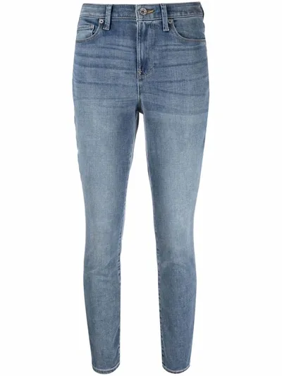 Dkny Cropped Skinny-fit Jeans In Blue