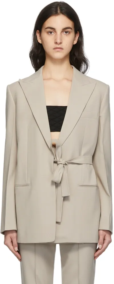 Helmut Lang Beige Stretch Wool Blazer