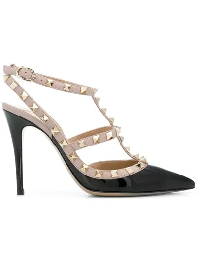 Valentino Garavani Rockstud Ankle Strap Pumps In Black