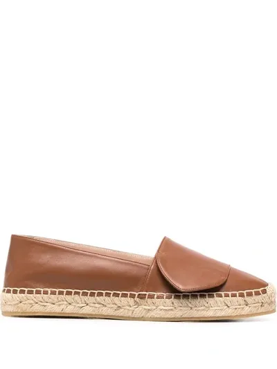 N°21 Leather Flat Espadrilles In Brown