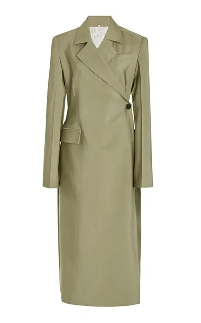 Peter Do Ao Dai Technical-blend Coat In Sage