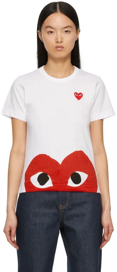 Comme Des Garçons Play White Bottom Heart T-shirt