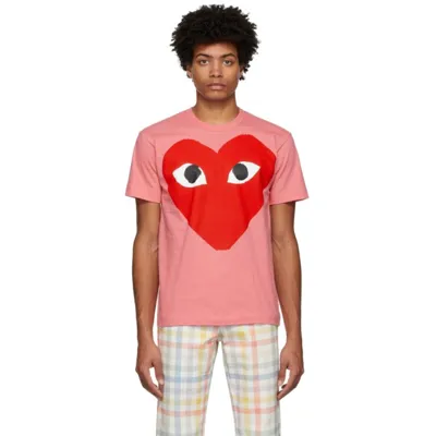 Comme Des Garçons Play Pink Big Red Heart T-shirt In 3 Pink