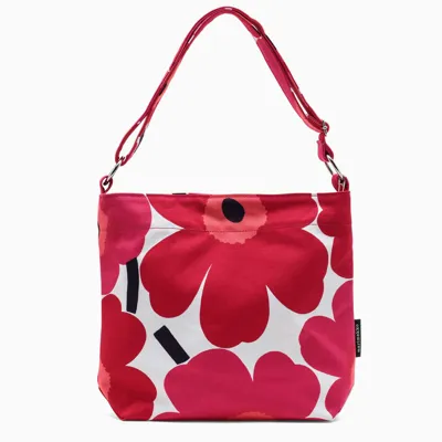 Marimekko White/red Floral-print Shoulder Bag