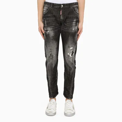 Dsquared2 Black Distressed Slim Jeans