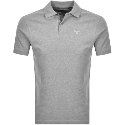 Barbour Pique Polo T Shirt Grey