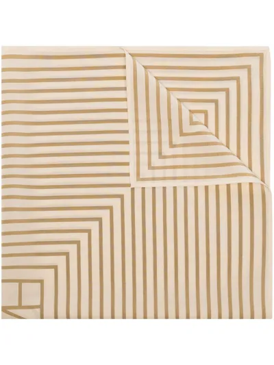 Totême Striped Logo Scarf In Neutrals