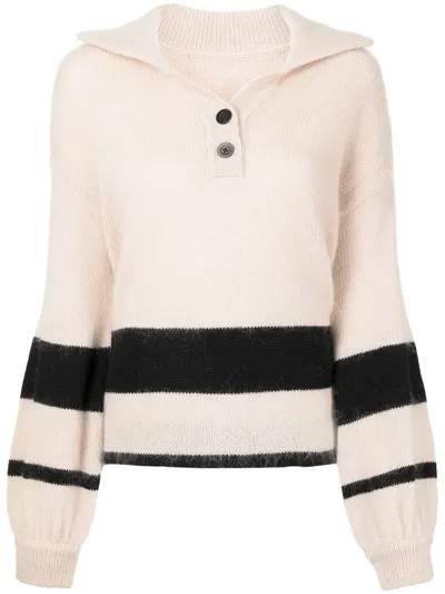 Onefifteen X Beyond The Radar Stripe Detail Jumper In Pink