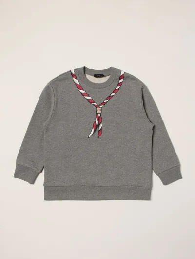 N°21 Kids' N ° 21 Crewneck Sweatshirt With Foulard Print In Grey