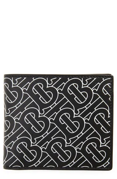 Burberry Logo Print International Bi-fold Wallet In Black