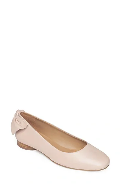 Bernardo Eloise Leather Bow Ballet Flats In Blush