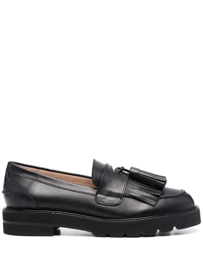 Stuart Weitzman Mila Lift Tassel-embellished Loafers In Black