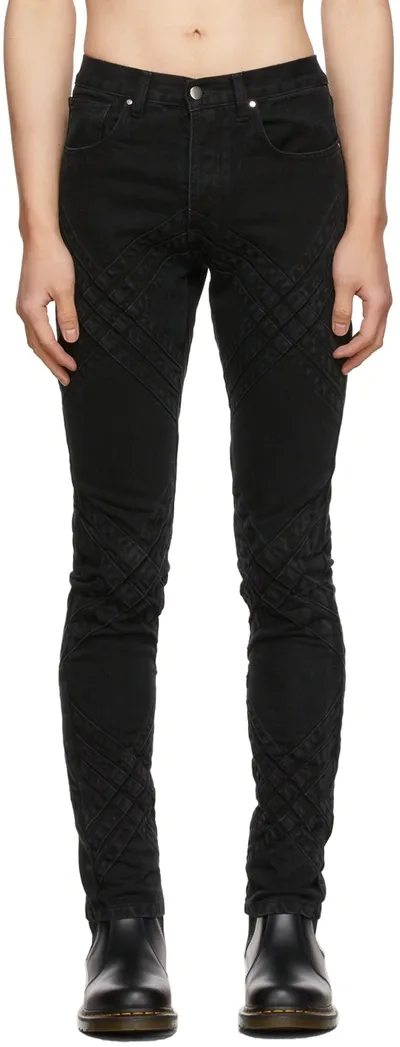 Stefan Cooke Panelled Straight-leg Jeans In Black