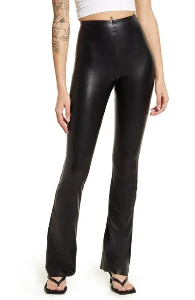 Commando Flared Mid-rise Faux-leather Leggings In Black