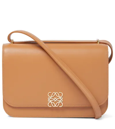 Loewe Goya Medium Leather Shoulder Bag In Warm Desert